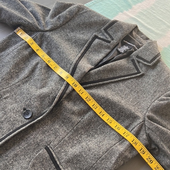Norton McNaughton Wool Blend Ribbon Trim Detail Long Sleeve Blazer‎ Jacket - Picture 8 of 9